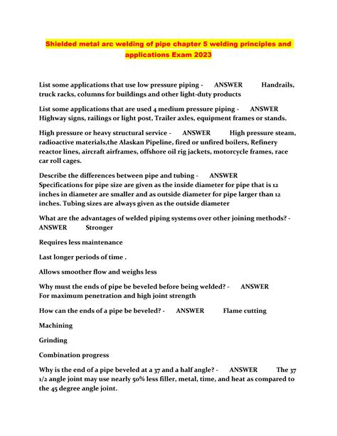 Full Download Welding Principles And Applications Exam Topics 