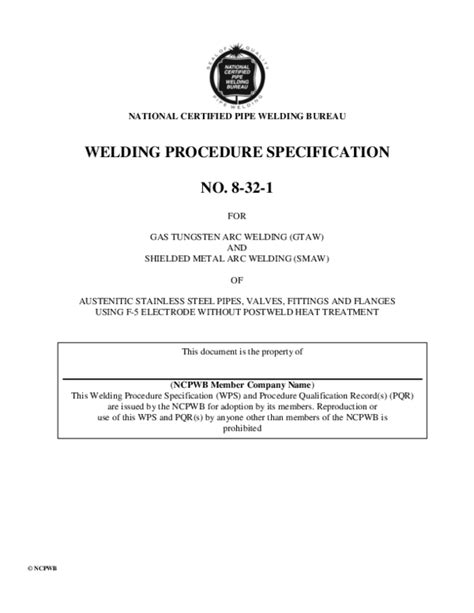 Full Download Welding Procedure Specification No 8 32 1 