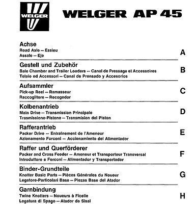 Read Welger Ap 45 Manuals 