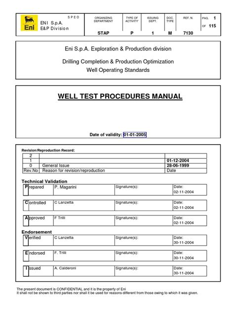 Read Well Test Procedures Manual 