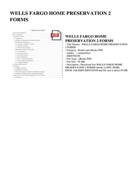 Read Online Wells Fargo Home Preservation 2 Forms 