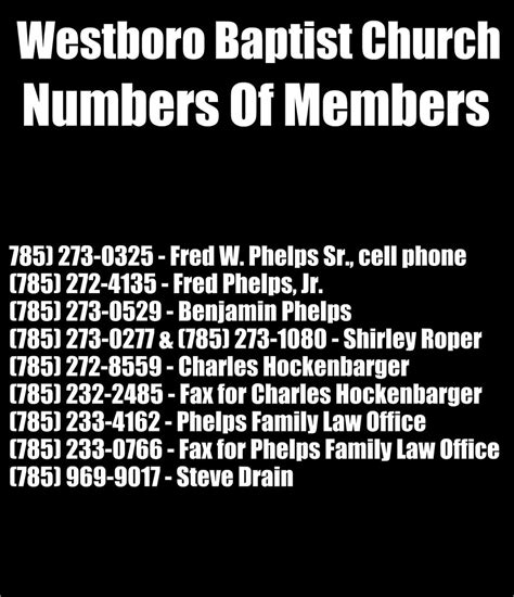 westboro baptist church phone number 2015