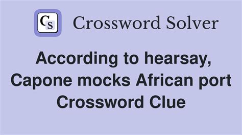 western africa port Crossword Clue Wordplays.com