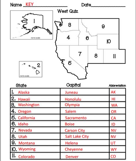 Western Region States And Capitals Printable Worksheet Purposegames Western States And Capitals Worksheet - Western States And Capitals Worksheet