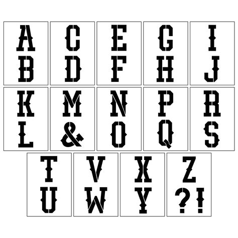 western style alphabet stencils