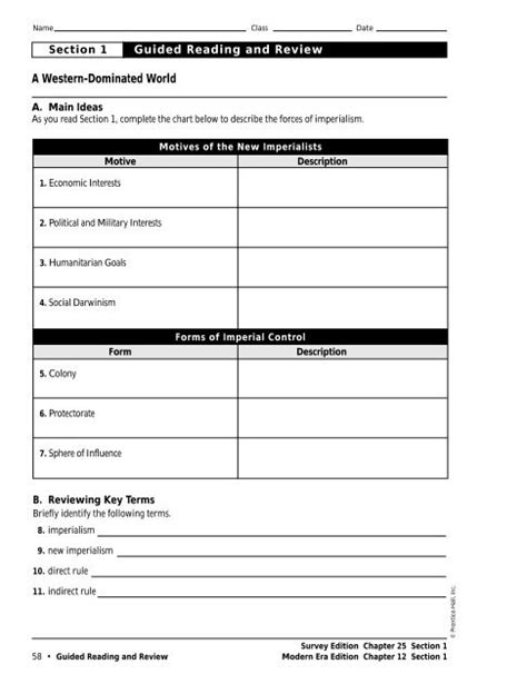 Read Western Dominated World Guided Reading Answer Key Section 1 