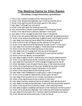 westing game accelerated reader questions
