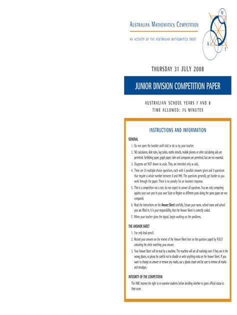 Full Download Westpac Maths Competition Past Papers 