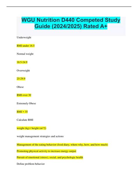 Download Wgu Nutrition Study Guide 