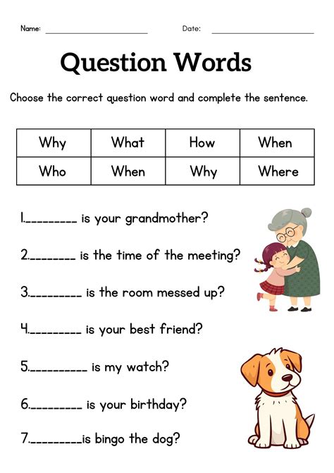 wh questions 2nd grade