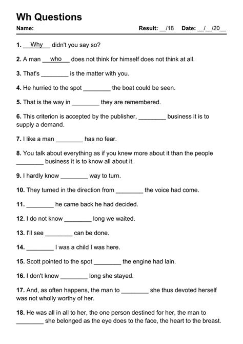 Wh Questions Examples Pdf
