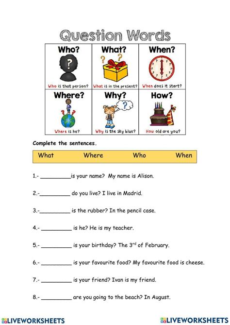  Wh Questions Worksheet 1st Grade - Wh Questions Worksheet 1st Grade