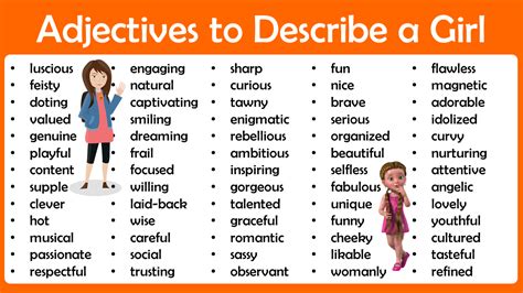 what adjectives do girls like to be called
