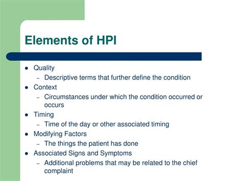 What Are Hpi Elements