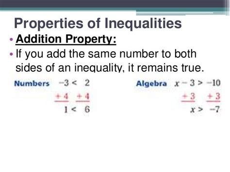 What Are Properties Of Inequalities Addition Subtraction Addition And Subtraction Inequalities - Addition And Subtraction Inequalities