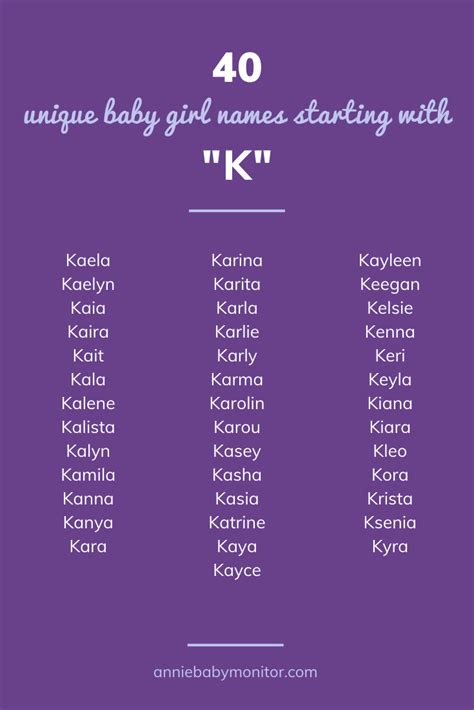what are rare girl names that start with k