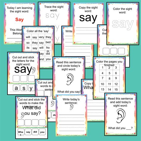 What Are Sight Words Say And Play Family Letter E Sight Words - Letter E Sight Words