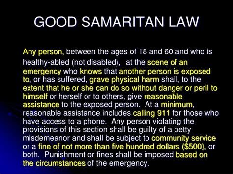 what are some examples of good samaritan laws