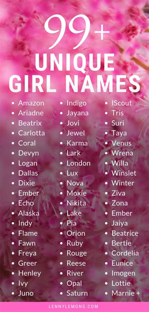 what are unique girl names