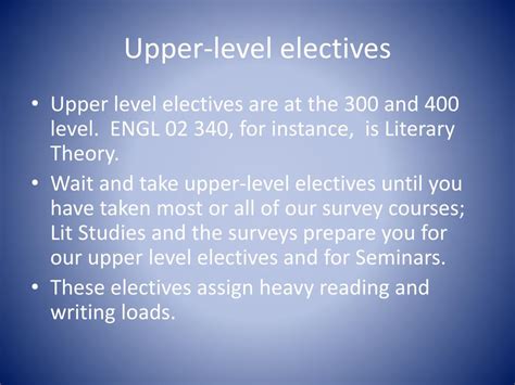 What Are Upper Level Electives Rutgers