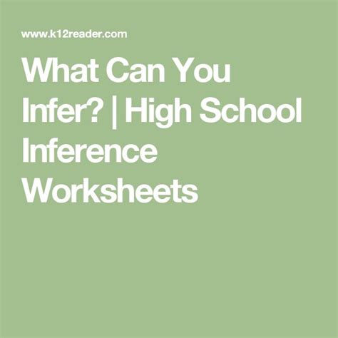 What Can You Infer High School Inference Worksheets Making Inferences Worksheet High School - Making Inferences Worksheet High School