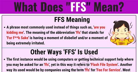 What Does Ffs Stand For
