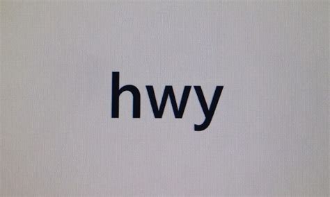 What Does Hwy Mean
