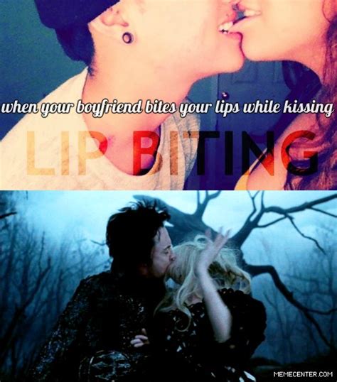 what does lip biting during kissing mean pictures