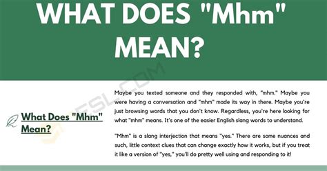 What Does Mhm Mean