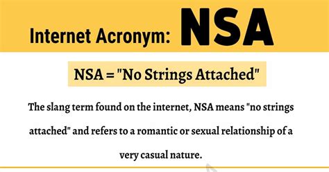 what does nsa mean on a dating site examples