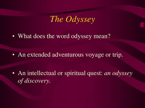 What Does Odyssey Mean