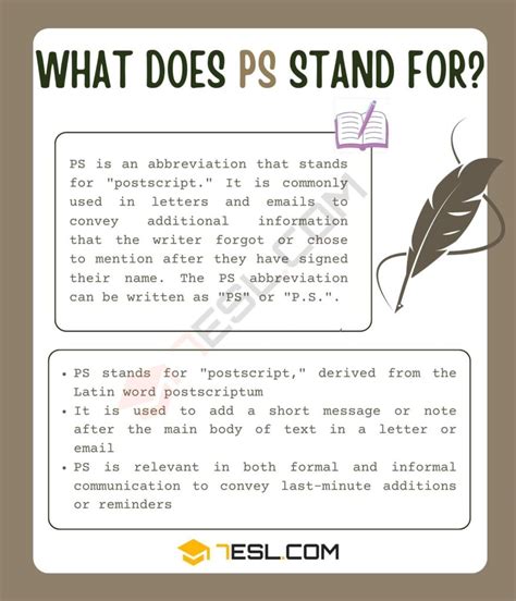 What Does Ps Stand For