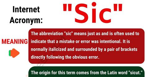 What Does Sic Mean