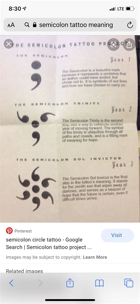 what does the semicolon trinity tattoo mean Brigette Dill