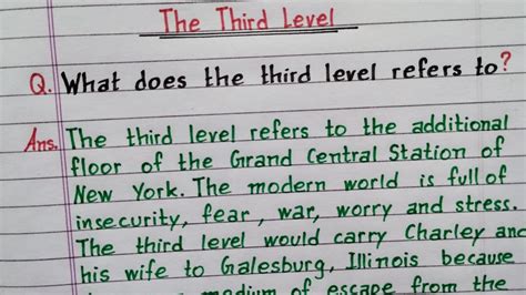 What Does The Third Level Refer To