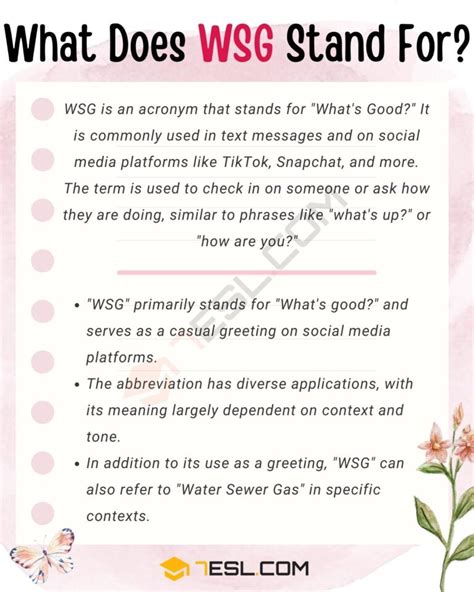What Does Wsg Mean On Snapchat