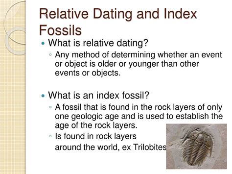 what is a dating by association of index fossils