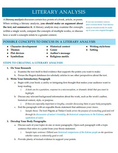 What Is A Literary Analysis