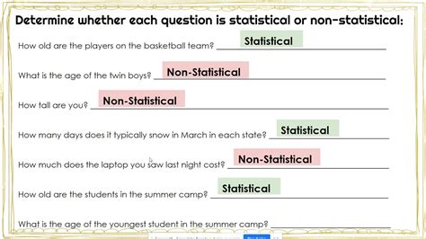 what is a non statistical question