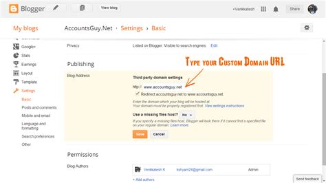 what is address in blogger