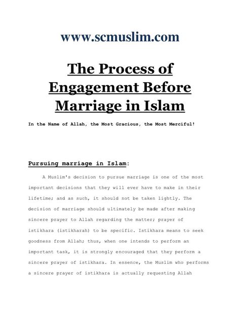 what is allowed before marriage in islam chart