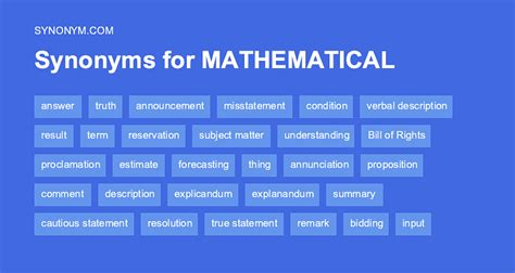 What Is Another Word For Mathematical Mathematical Synonyms Math Synonym - Math Synonym