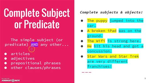 what is complete subject and complete predicate
