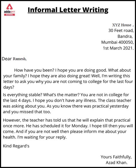 what is informal letter writing