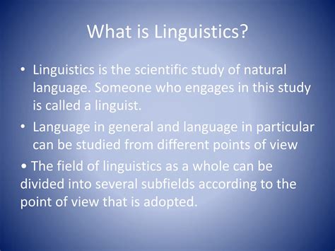 what is linguistics