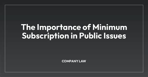 What Is Minimum Subscription