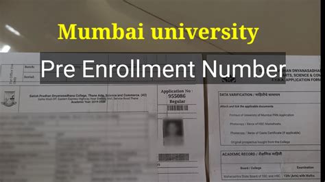 what is pre enrollment number for Mumbai university. How