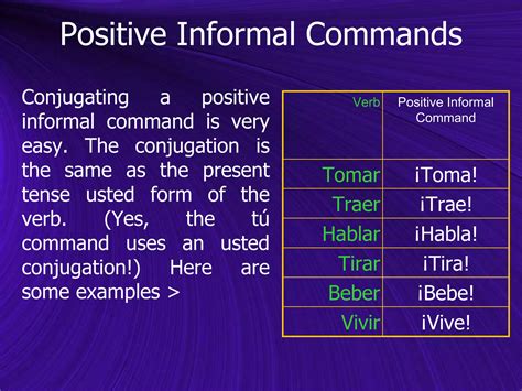 What Is The Informal Command Form Of Tomar