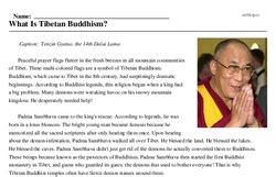 What Is Tibetan Buddhism Reading Comprehension Worksheet Buddhism Worksheet Sixth Grade - Buddhism Worksheet Sixth Grade
