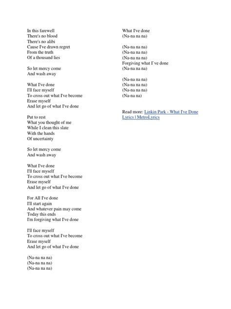 What I've Done Lyrics